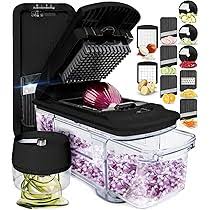 Mandoline de Cuisine Professionnelle 6 en 1 - Trancheuse Multifonction Inox