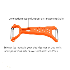 Éplucheur Inoxydable Ergonomique Veggie Glide - Double Fonction