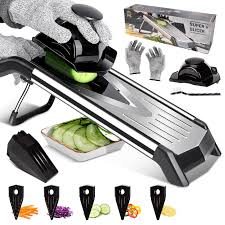 Mandoline Professionnelle Multifonctions HEVOL - Lame en V pour des Découpes Précises