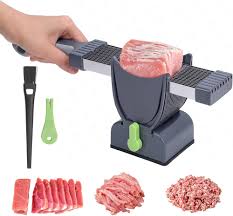 Trancheuse Épaisseur Réglable en Inox - Idéale pour la Viande Fraîche